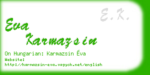 eva karmazsin business card