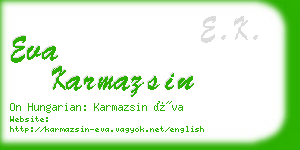 eva karmazsin business card